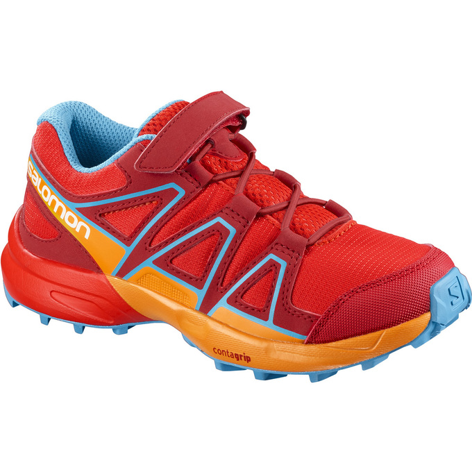 Chaussures De Trail Running Salomon Enfant Rouge / Orange - Salomon SPEEDCROSS BUNGEE K - France (69